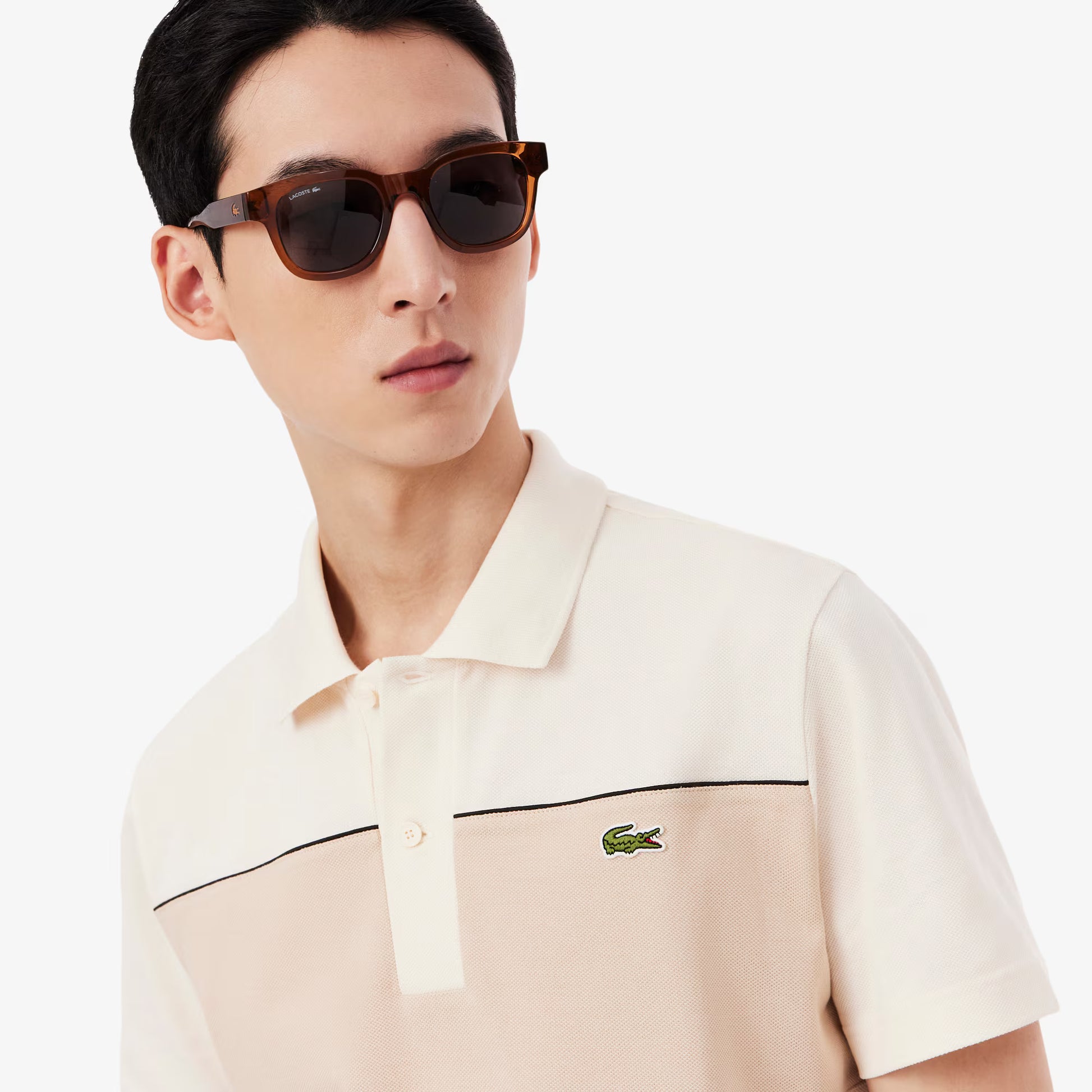Regular Fit Colour-Block Piqu e9 Polo Shirt
