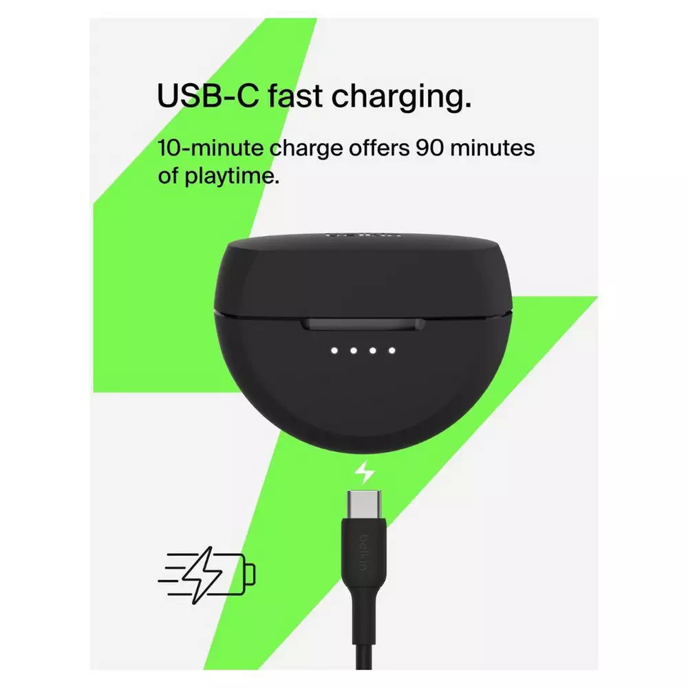 Belkin SoundForm Rhythm True Wireless In-Ear Earbuds - Black