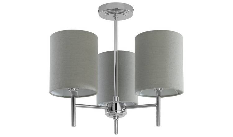 Argos Home Candelabra Steel 3 Light Ceiling Light - Grey
