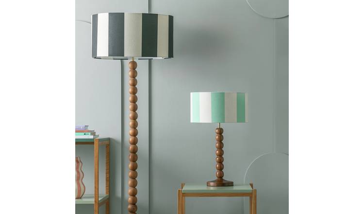 Habitat Bobbin Mango Wood Floor Lamp Base - Walnut