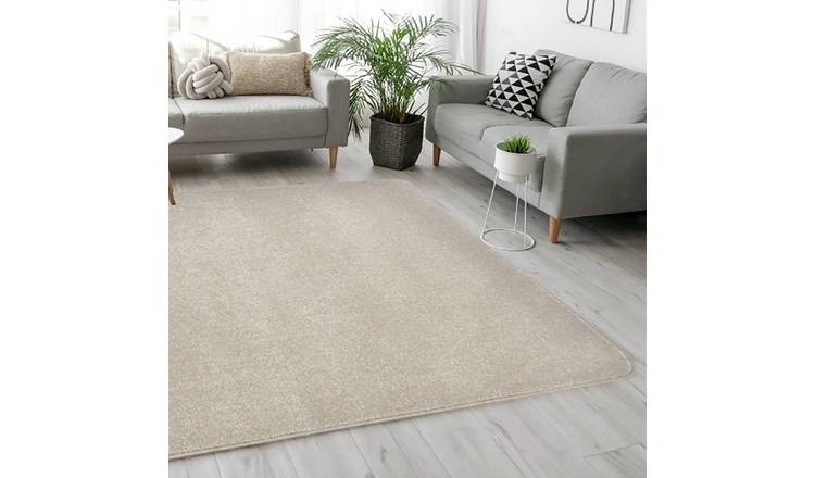 Homemaker Relay Plain Natural Short Pile Rug - 100x145cm