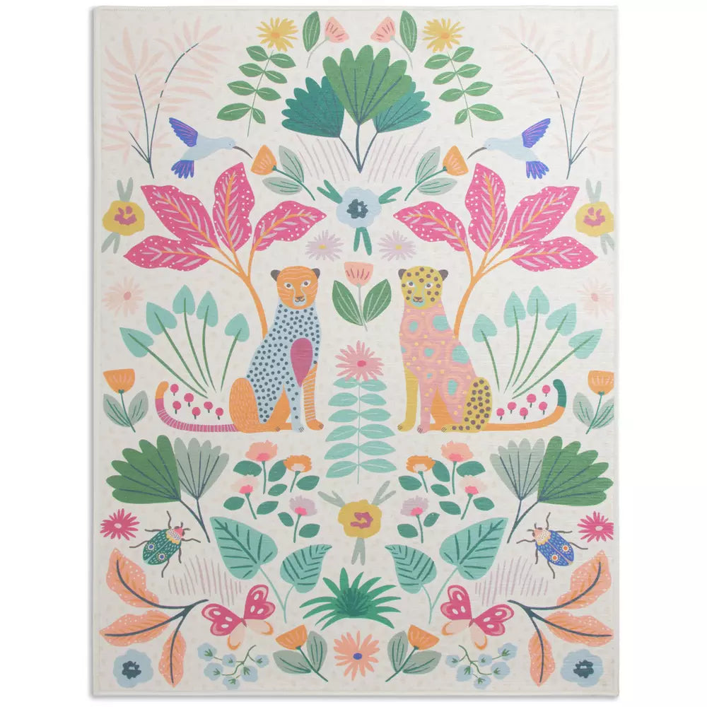 Habitat Kids Enchanted Print Natural Flatweave Rug -80x110cm