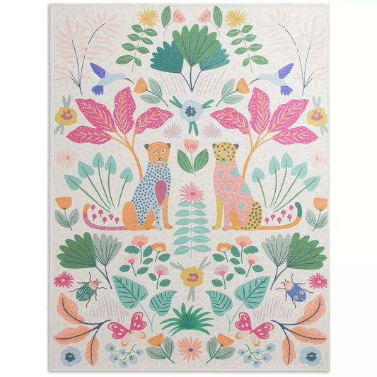 Habitat Kids Enchanted Print Natural Flatweave Rug -80x110cm
