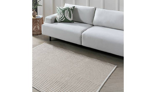 Habitat Modern Country Block Natural Flatweave Rug - 160x230