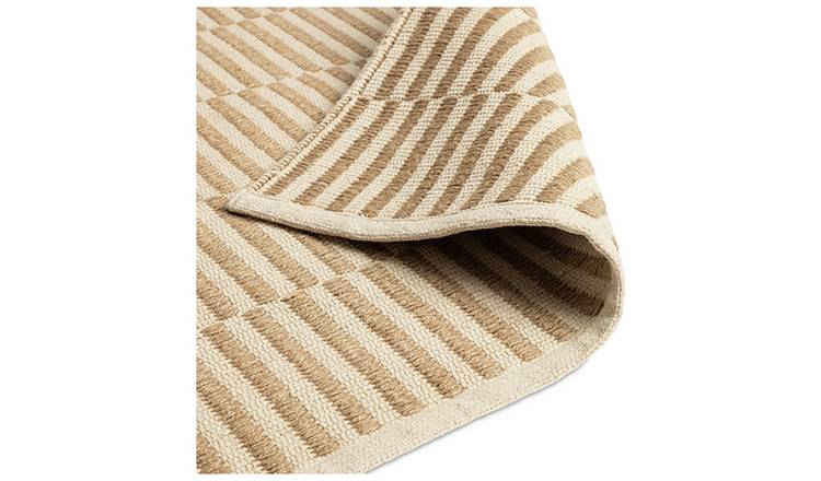 Habitat Modern Country Block Natural Flatweave Rug - 160x230