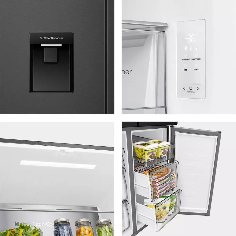 Hisense RQ5P470SMFE American Fridge Freezer - Black