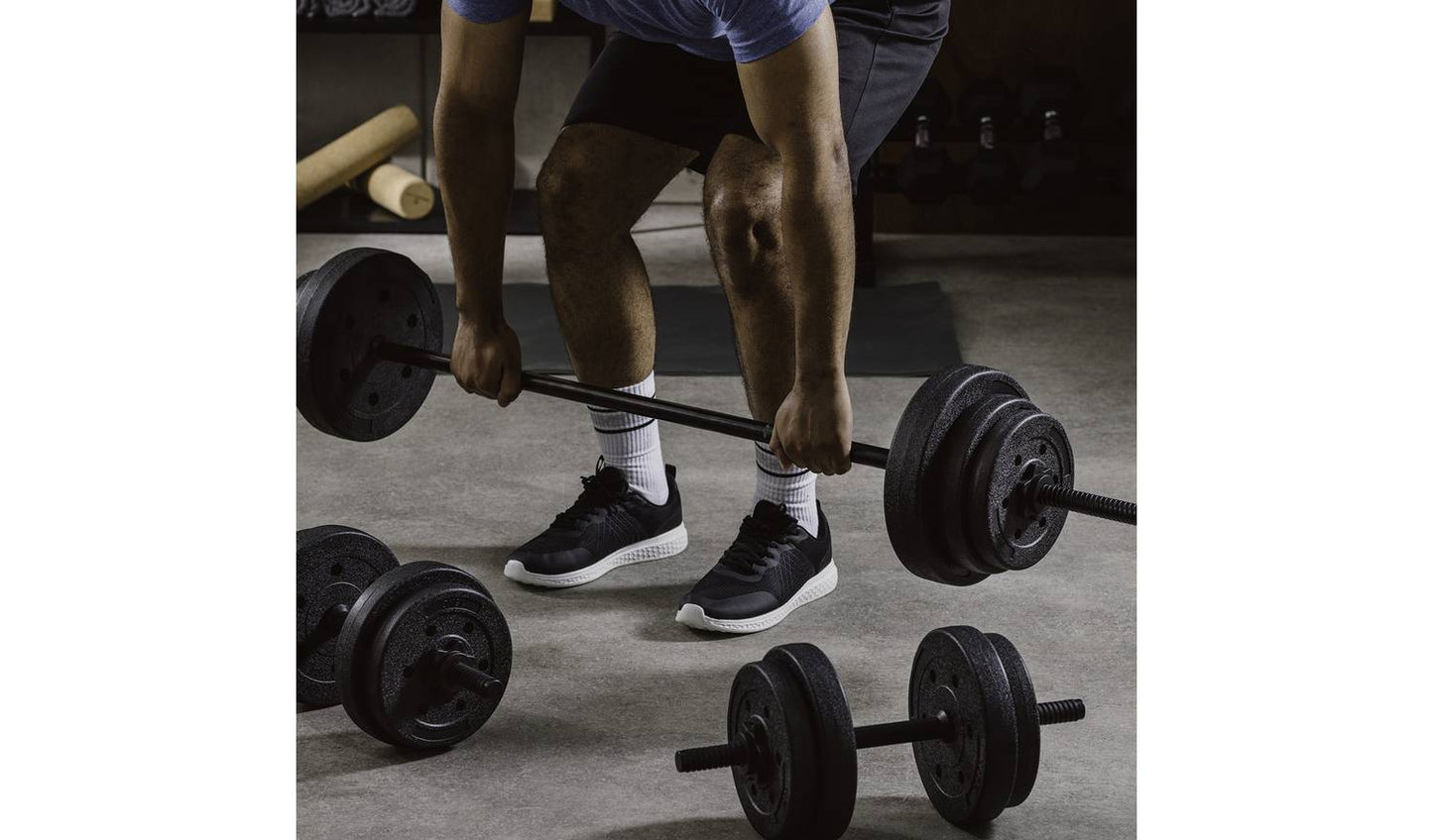 Opti Vinyl Dumbbell and Barbell Set - 50kg