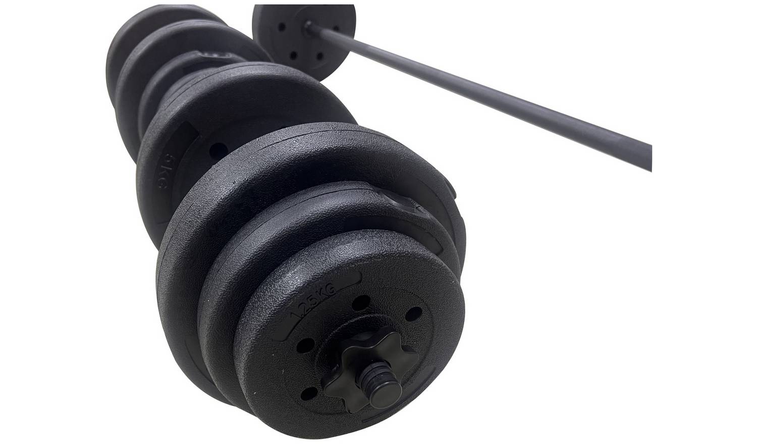 Opti Vinyl Dumbbell and Barbell Set - 50kg