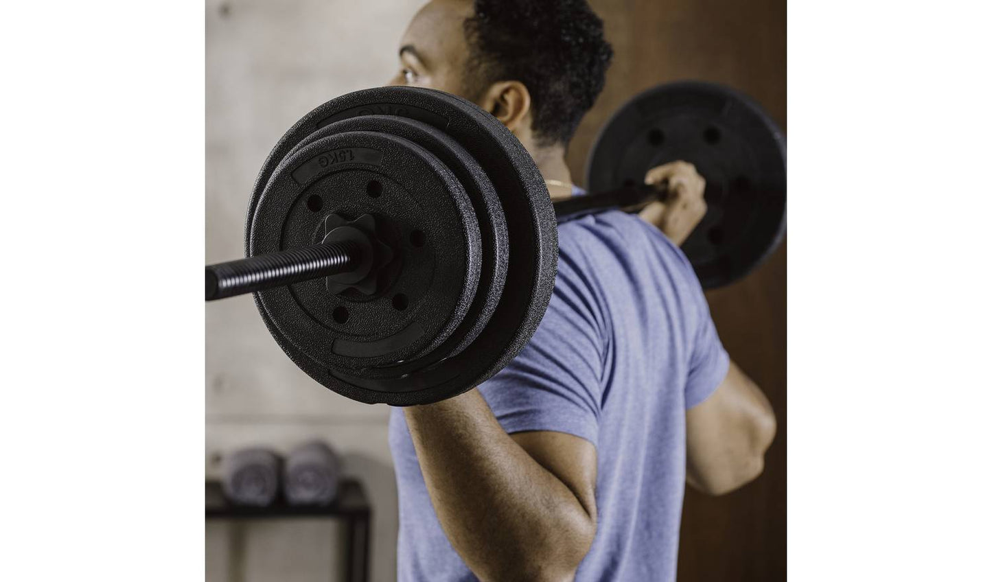 Opti Vinyl Dumbbell and Barbell Set - 50kg