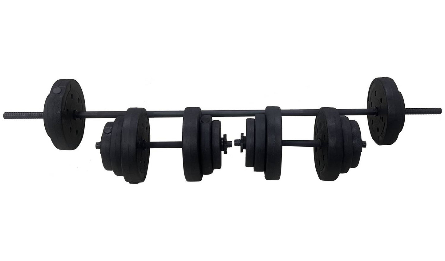 Opti Vinyl Dumbbell and Barbell Set - 50kg