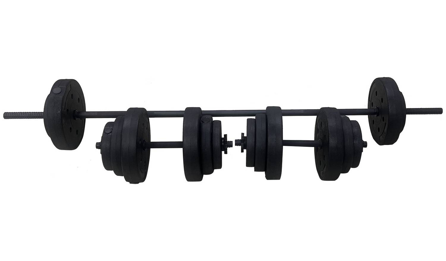 Opti Vinyl Dumbbell and Barbell Set - 50kg