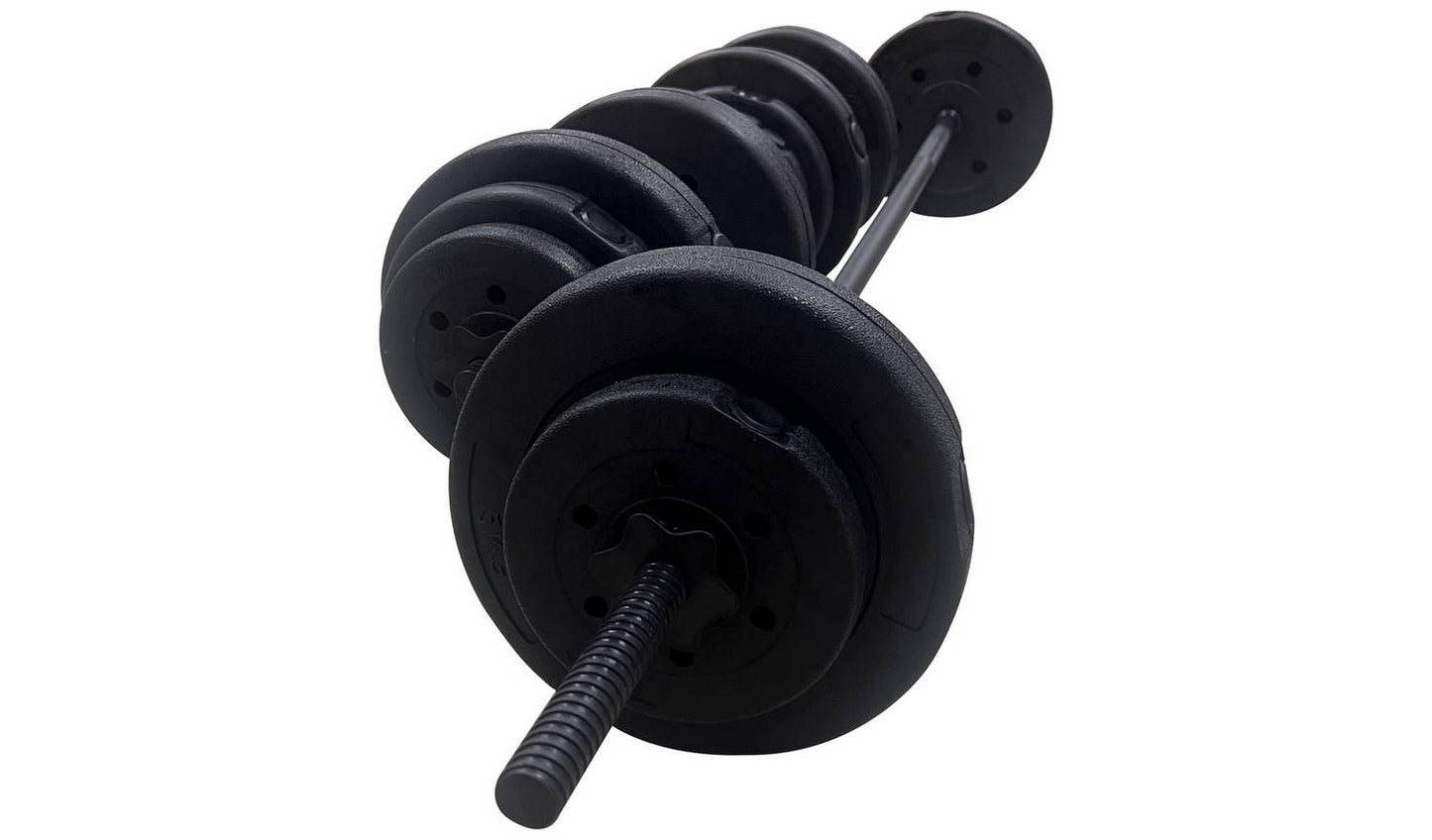 Opti Vinyl Dumbbell and Barbell Set - 50kg