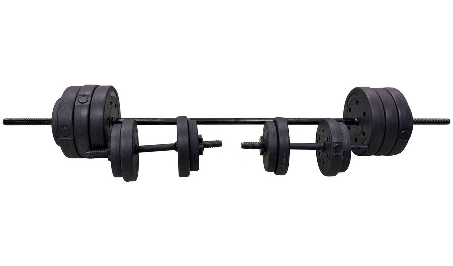 Opti Vinyl Dumbbell and Barbell Set - 50kg