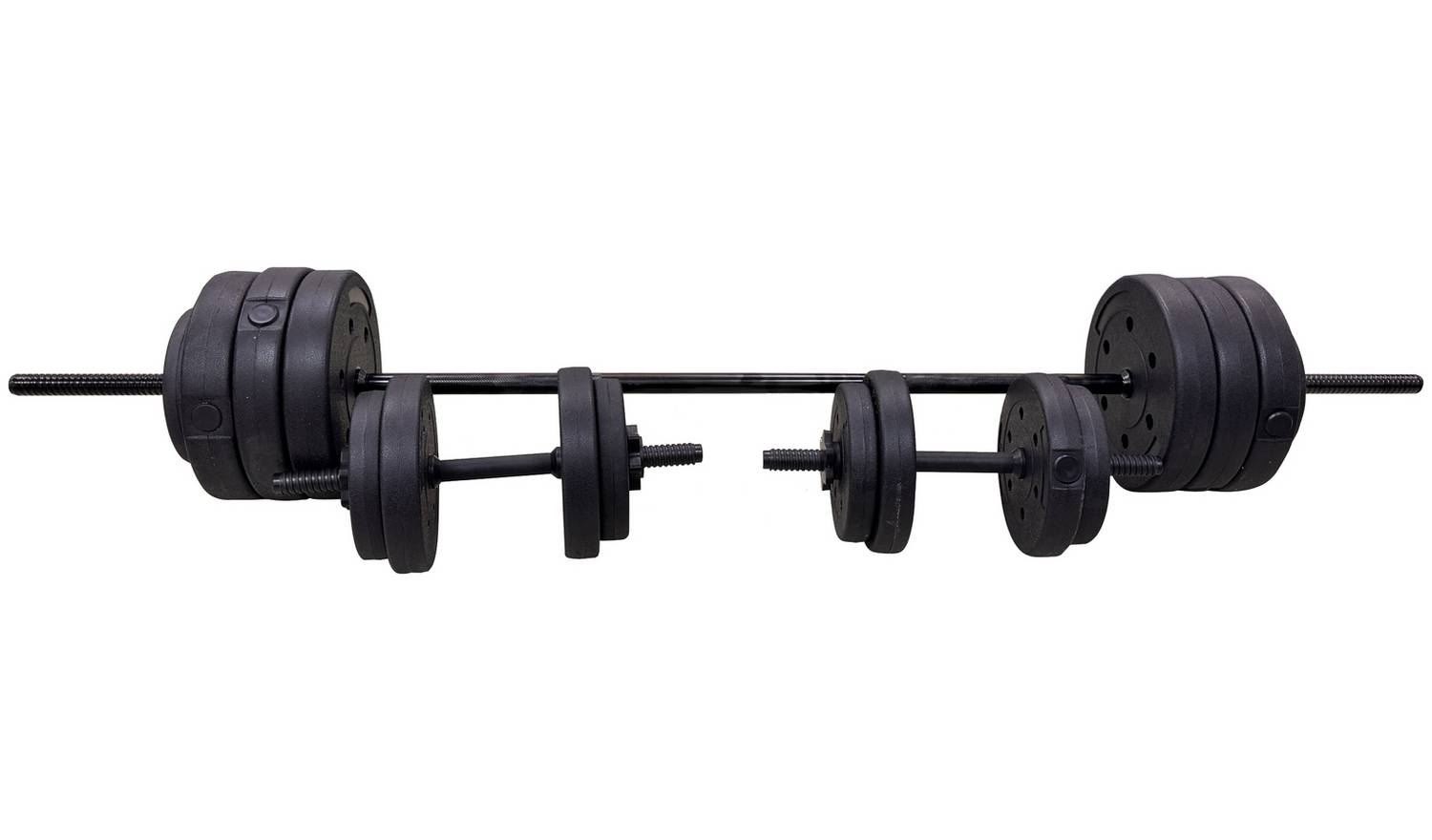 Opti Vinyl Dumbbell and Barbell Set - 50kg