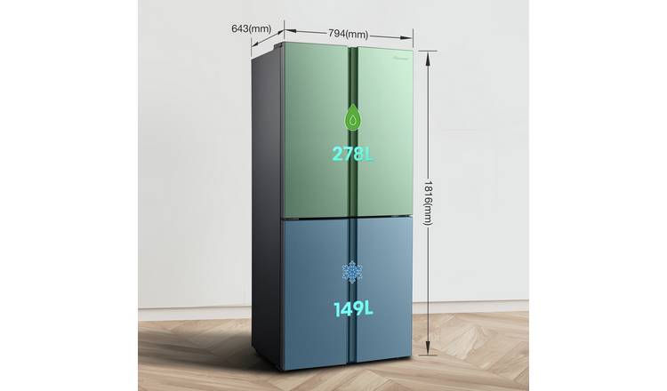 Fridgemaster MQ79394ES American Fridge Freezer - Silver