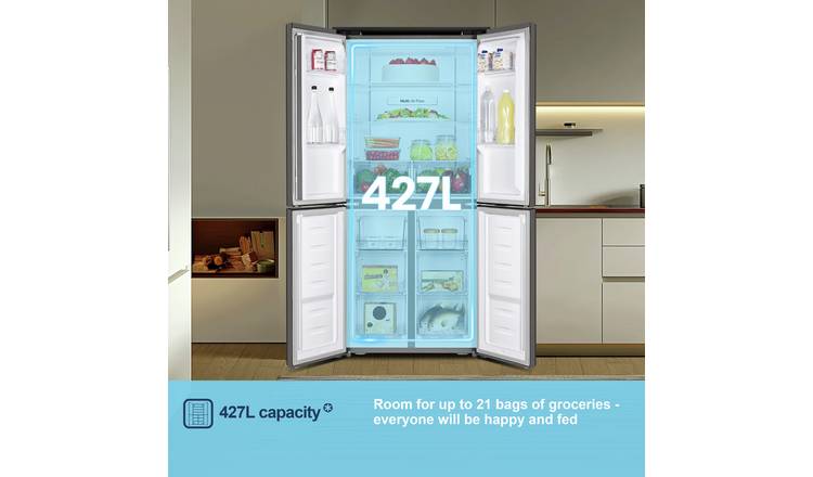 Fridgemaster MQ79394ES American Fridge Freezer - Silver