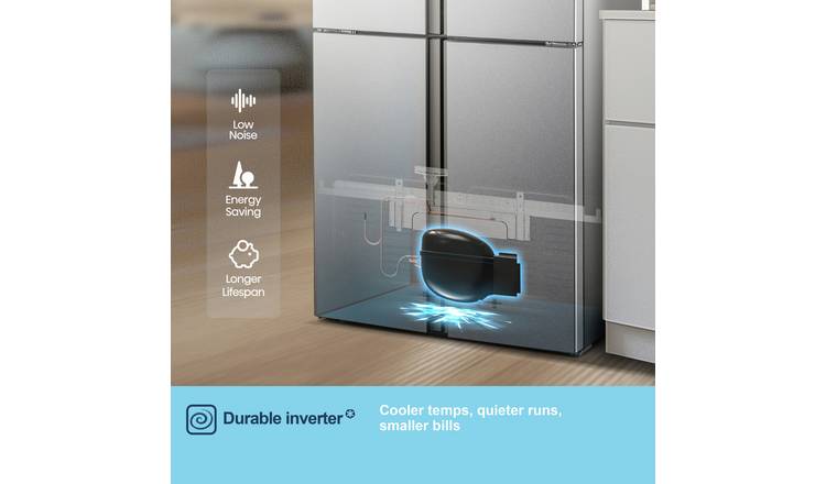 Fridgemaster MQ79394ES American Fridge Freezer - Silver
