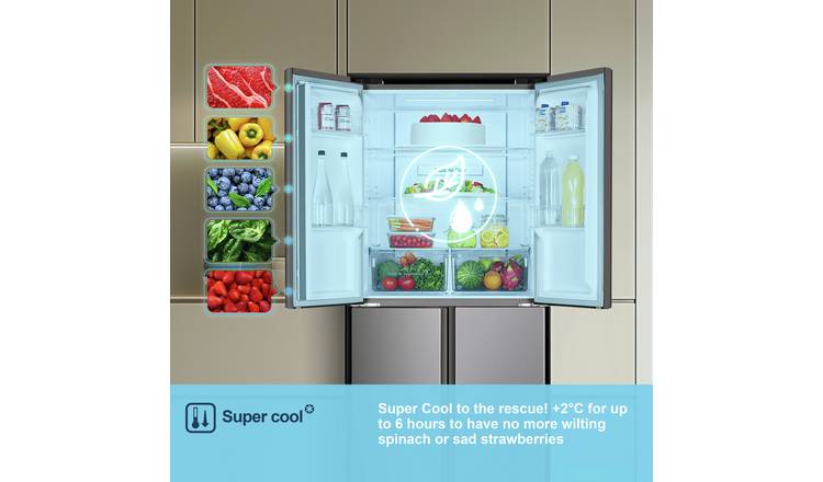 Fridgemaster MQ79394ES American Fridge Freezer - Silver