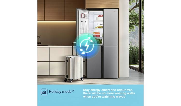 Fridgemaster MQ79394ES American Fridge Freezer - Silver