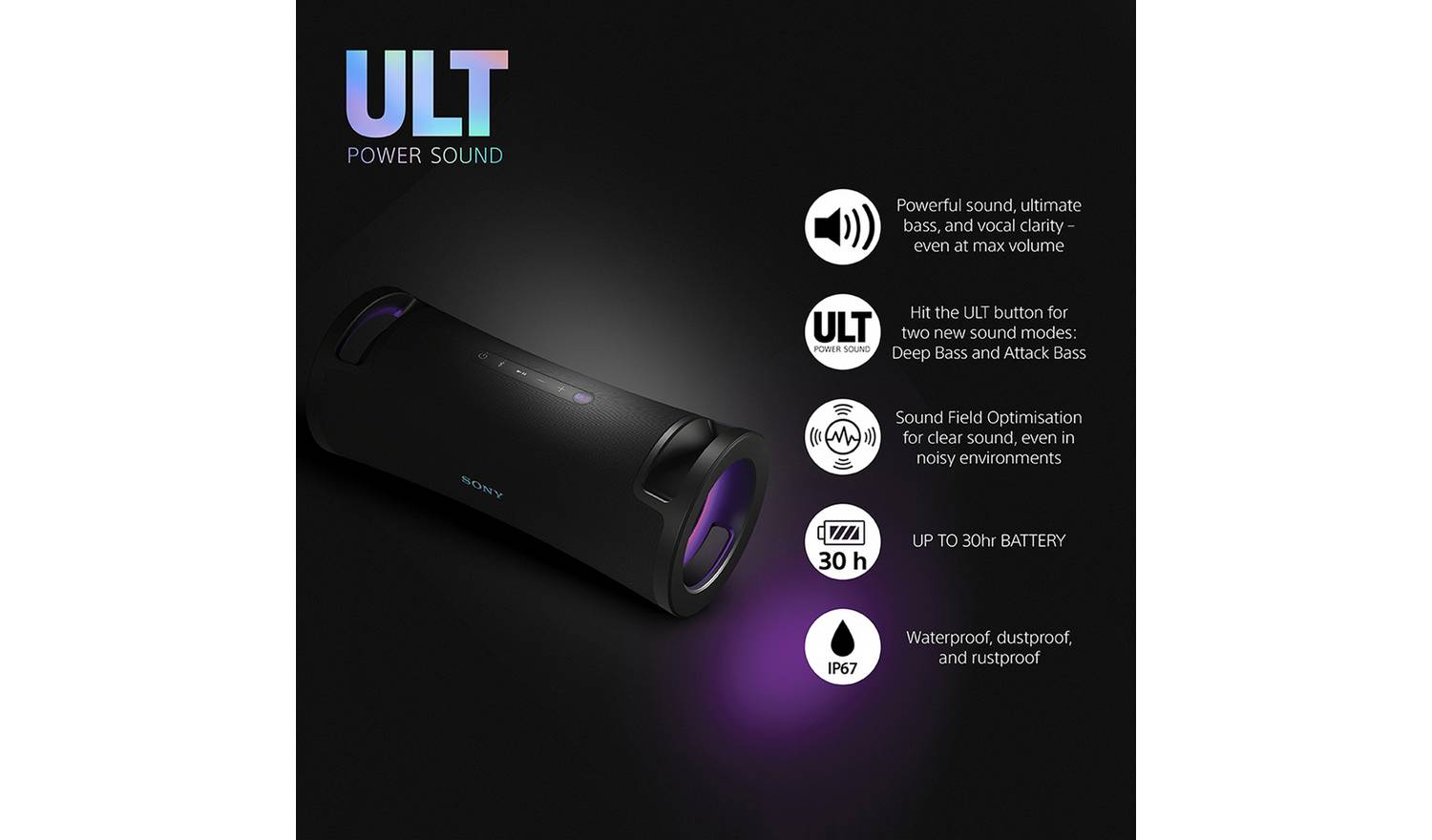 Sony ULT Field 7 Bluetooth Portable Party Speaker - Black