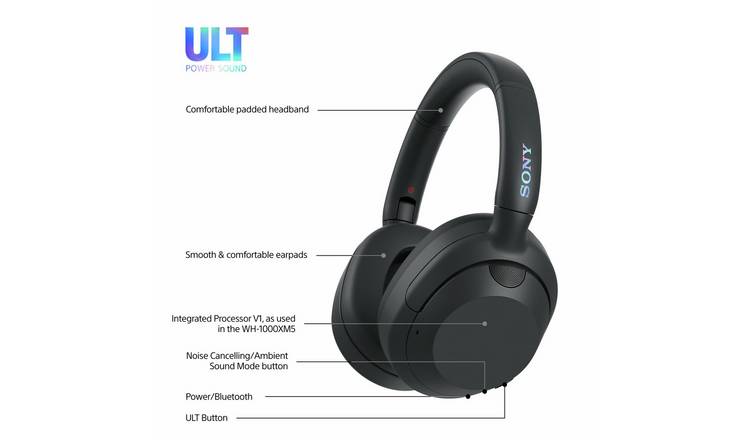 Sony ULT Wear Over-Ear Wireless NC Headphones - Black