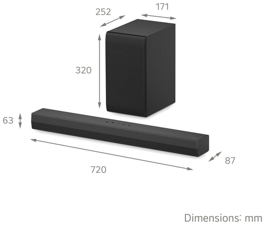 LG US40T 2.1Ch Bluetooth Sound Bar With Wireless Sub