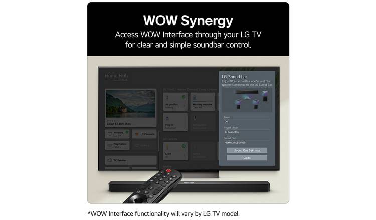 LG US60T 3.1Ch Bluetooth Soundbar With Wireless Sub