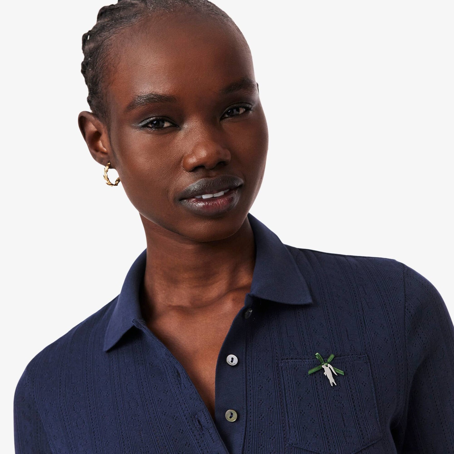 Slim Fit Pointelle Branded L.12.D Polo Shirt