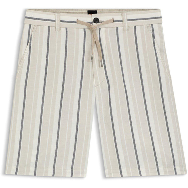 Boss BOSS ORANGE Striped Short in a linen-cotton blend (Ricoplus)