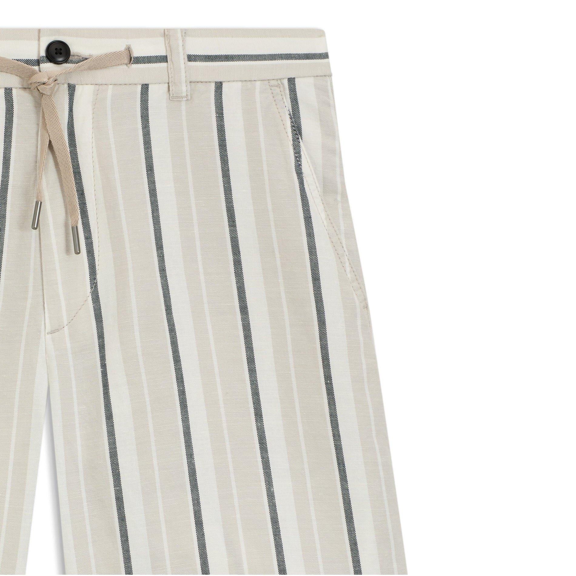 Boss BOSS ORANGE Striped Short in a linen-cotton blend (Ricoplus)