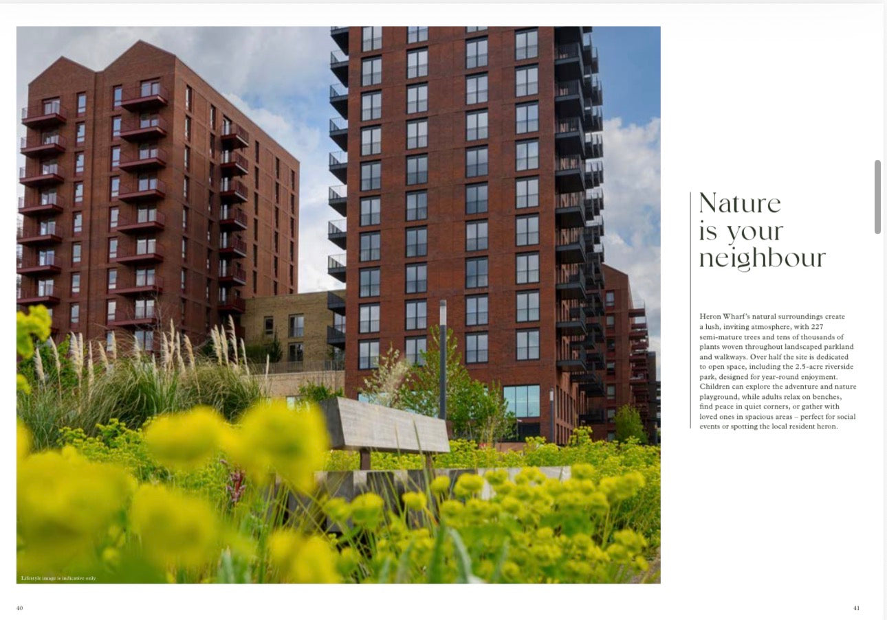 Heron Wharf — New Build 1-2-3 Bedroom Homes — Wellness Amenities — Zone 2 and 3 Canary Wharf London