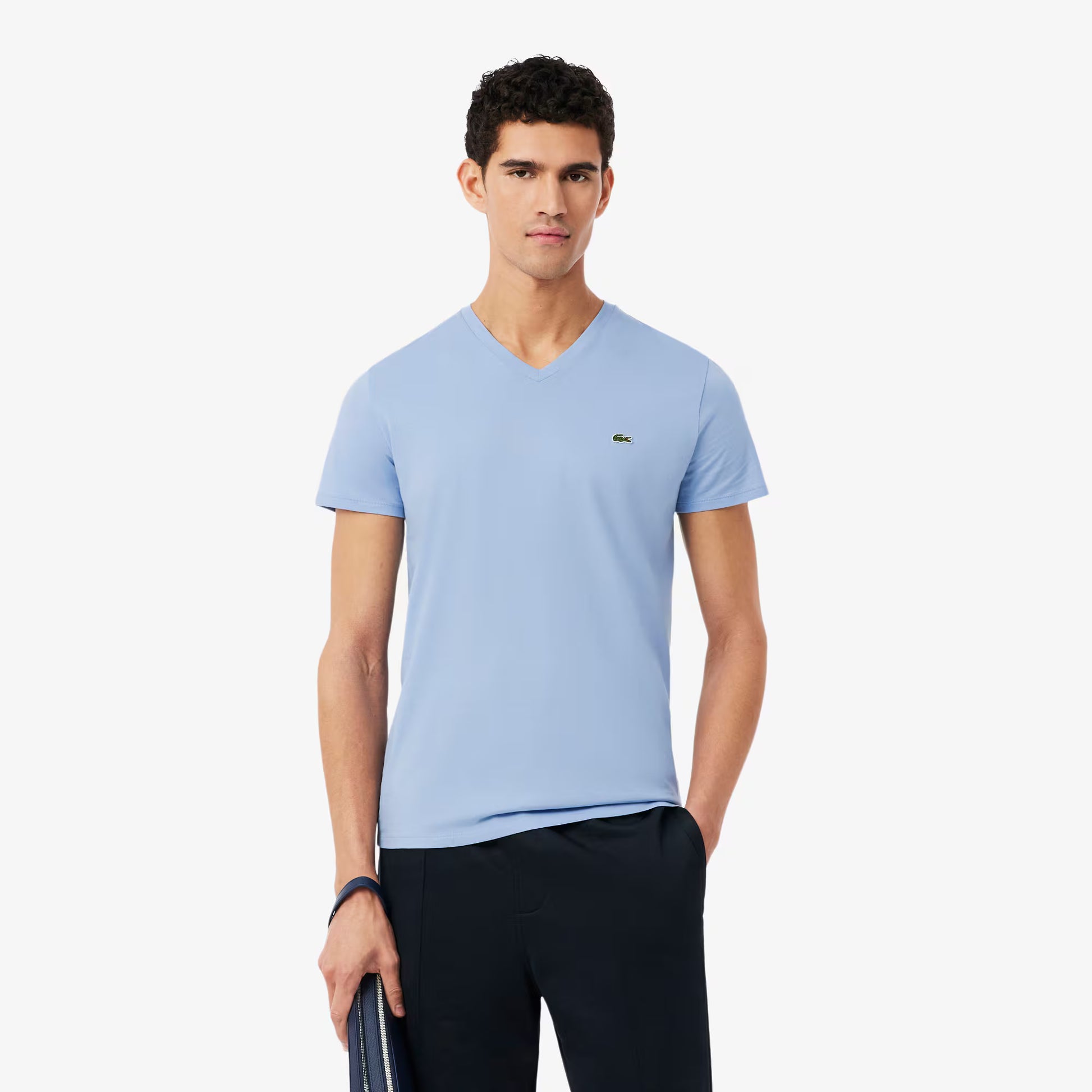 Lightweight Cotton Pima V Neck T-shirt