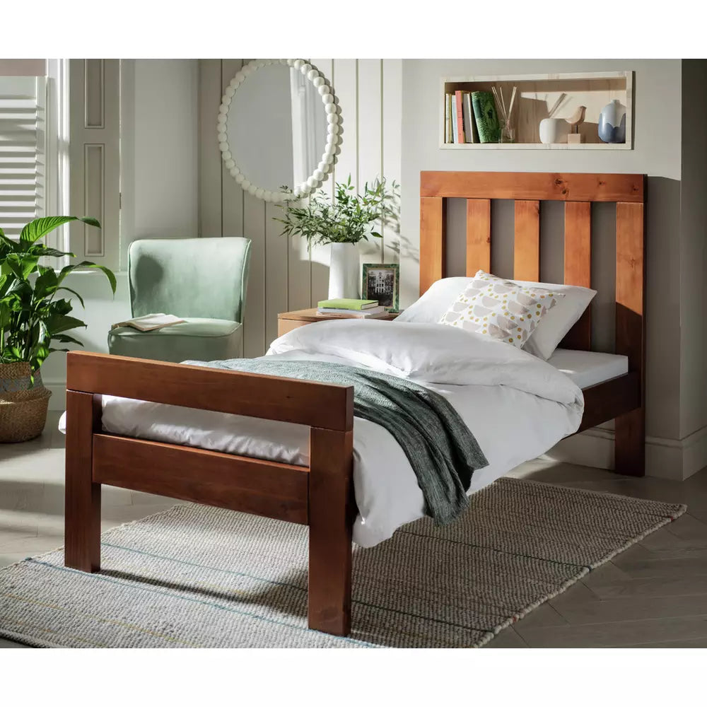 Argos Home Chile Single Wooden Bed Frame - Dark Wood