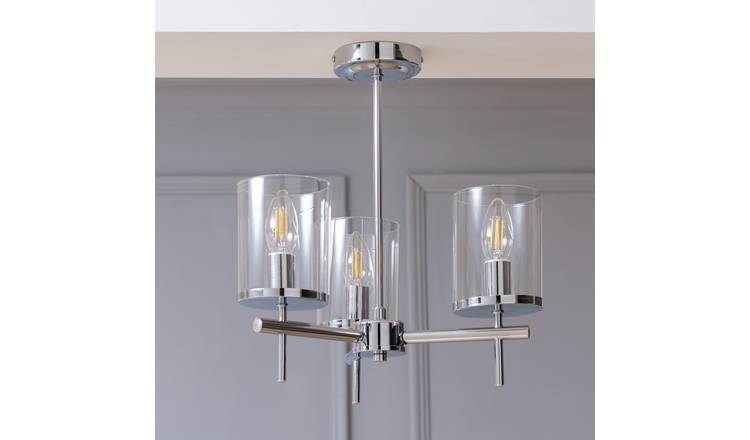 Argos Home Uplighter Steel Flush Ceiling Light - Chrome
