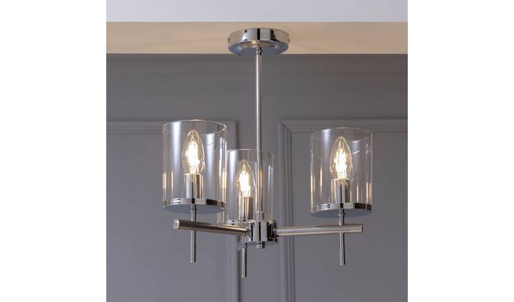 Argos Home Uplighter Steel Flush Ceiling Light - Chrome