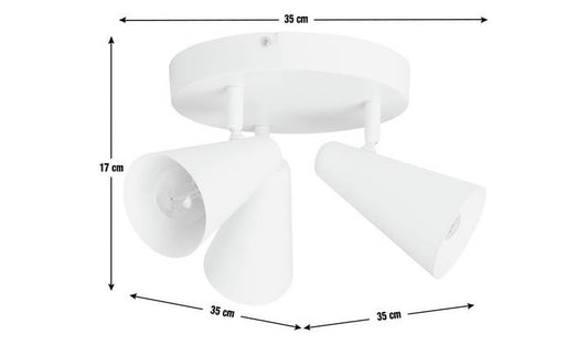 Habitat Steel 3 Lights Spotlight Plate - Matt White