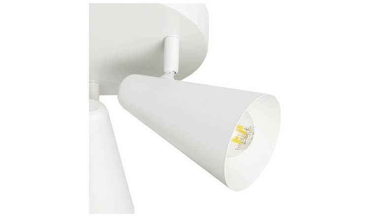 Habitat Steel 3 Lights Spotlight Plate - Matt White