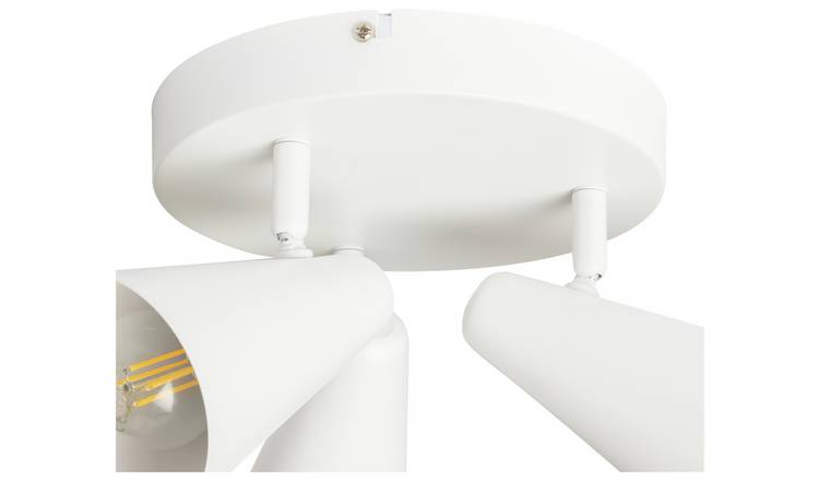 Habitat Steel 3 Lights Spotlight Plate - Matt White