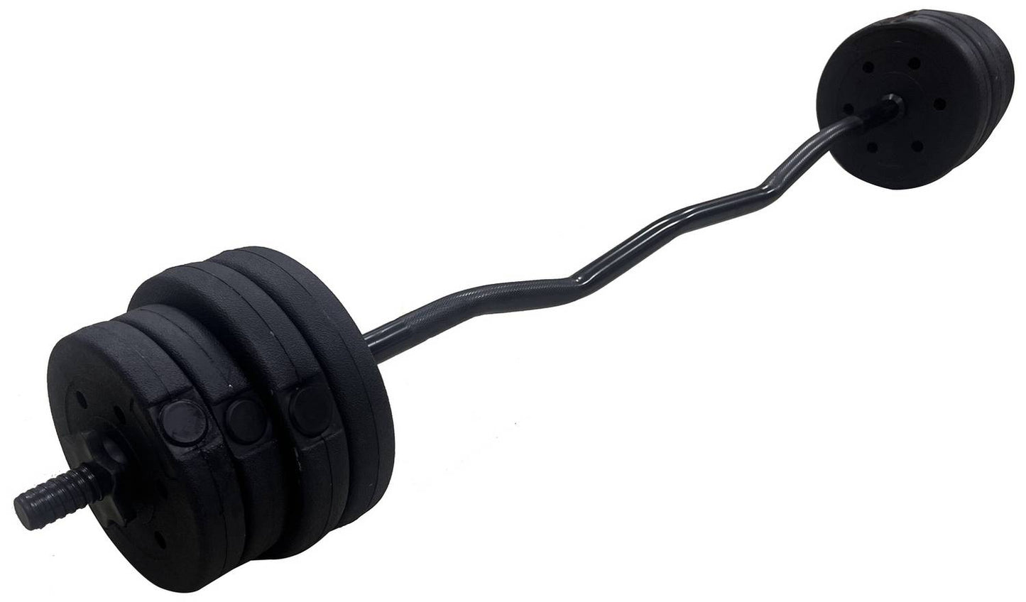 Opti Z Curl Vinyl Barbell Weight Set - 17kg