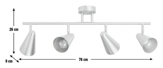 Habitat Steel 4 Lights Spotlight Bar - Brass