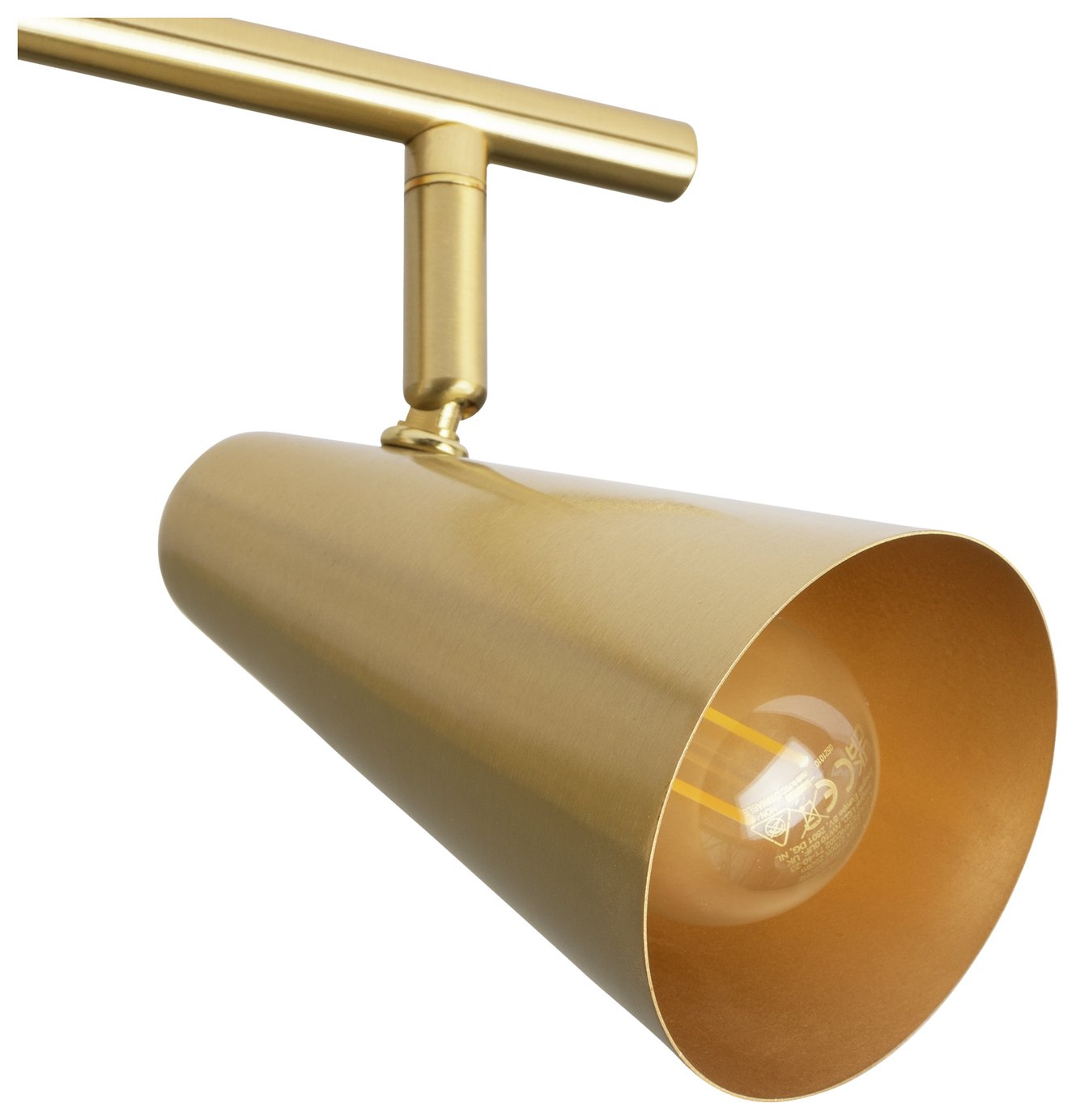 Habitat Steel 4 Lights Spotlight Bar - Brass
