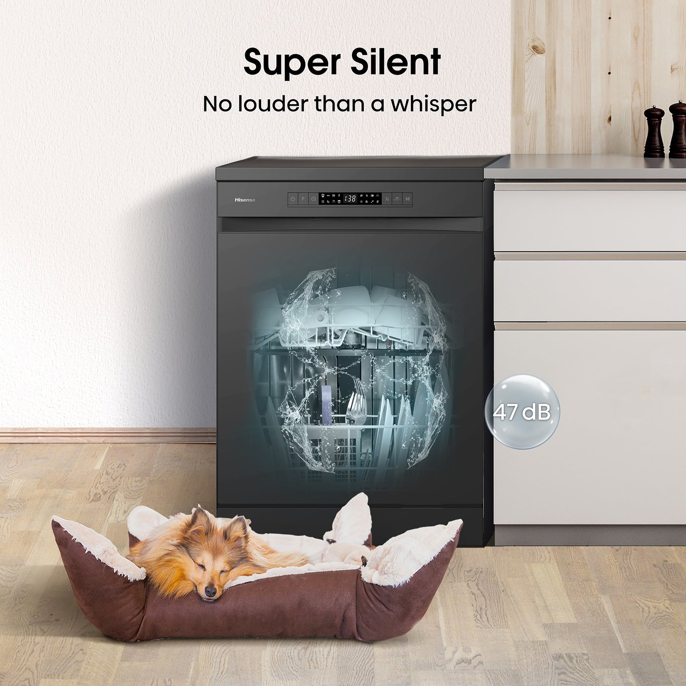 Hisense HS622E90BUK Full Size Dishwasher - Black