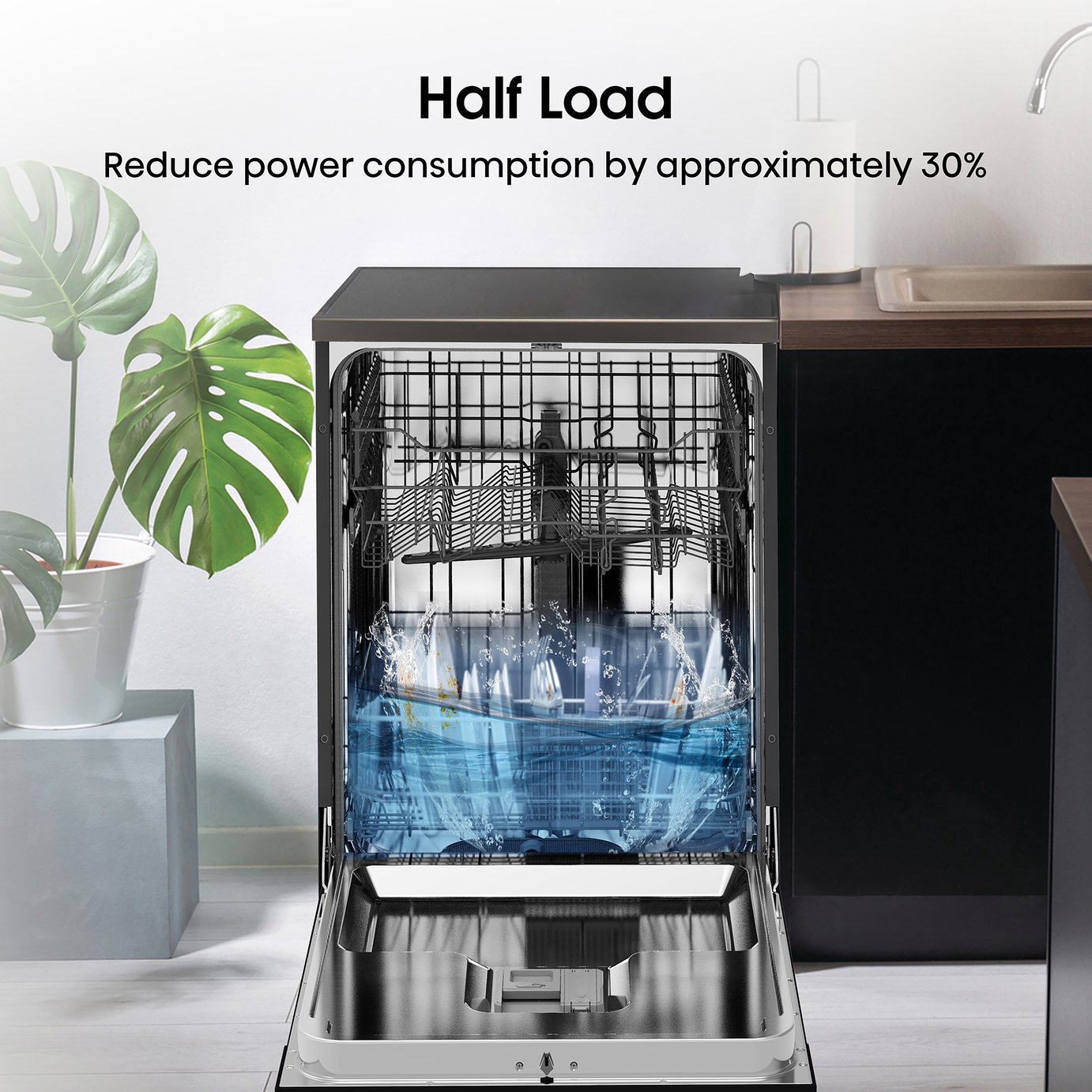 Hisense HS622E90BUK Full Size Dishwasher - Black