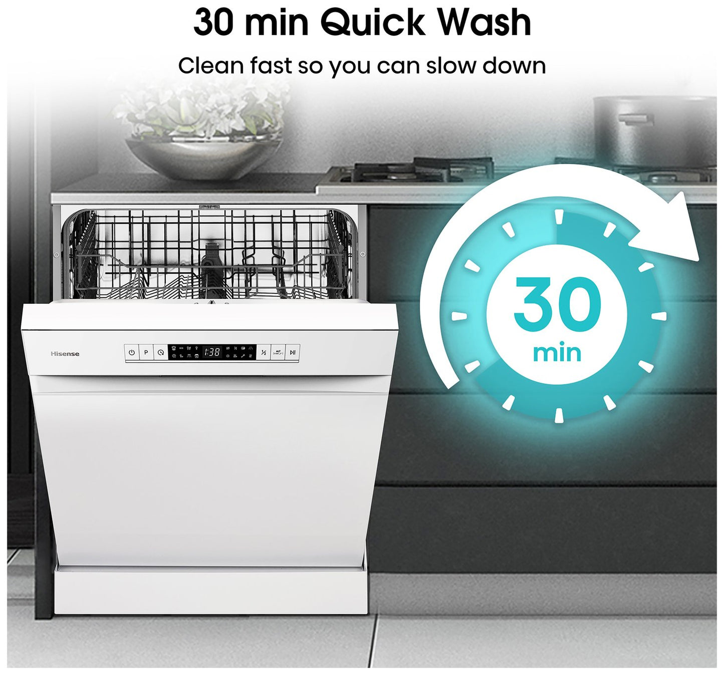 Hisense HS622E90WUK Full Size Dishwasher - White