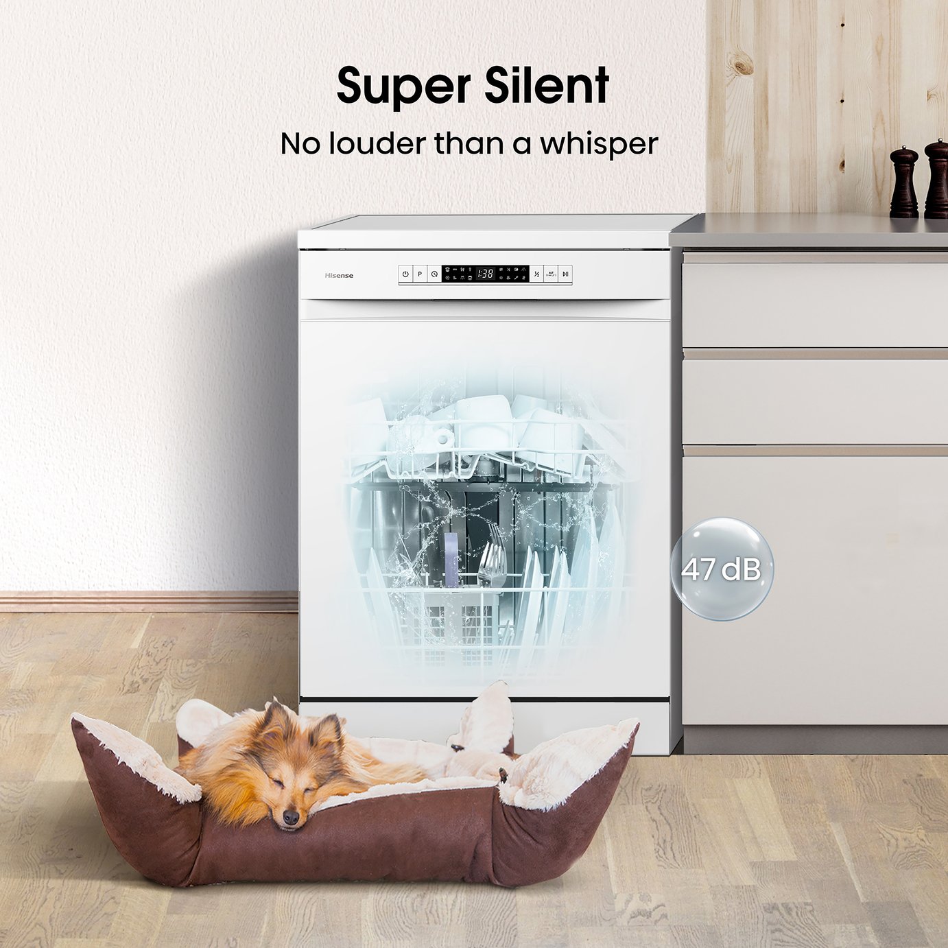 Hisense HS622E90WUK Full Size Dishwasher - White