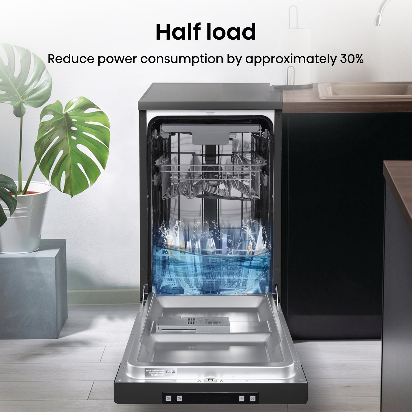 Hisense HS523E15BUK Slimline Dishwasher - Black