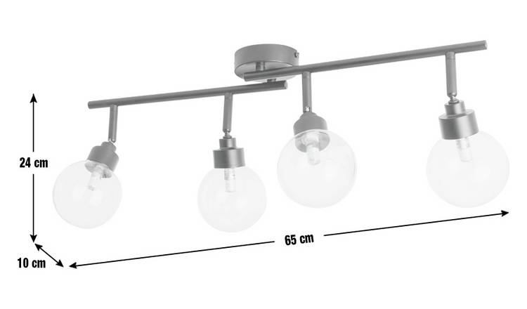 Habitat Tay Steel 4 Lights Spotlight Bar - Black