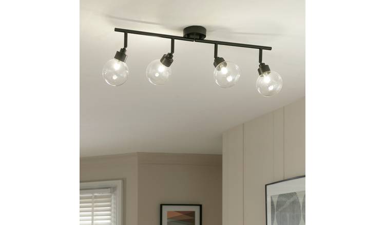 Habitat Tay Steel 4 Lights Spotlight Bar - Black