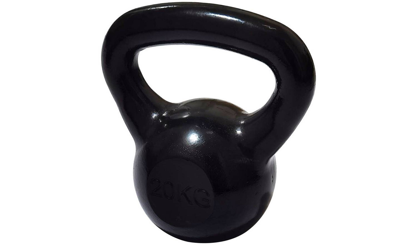 Pro Fitness Cast Iron 20kg Kettlebell - Black