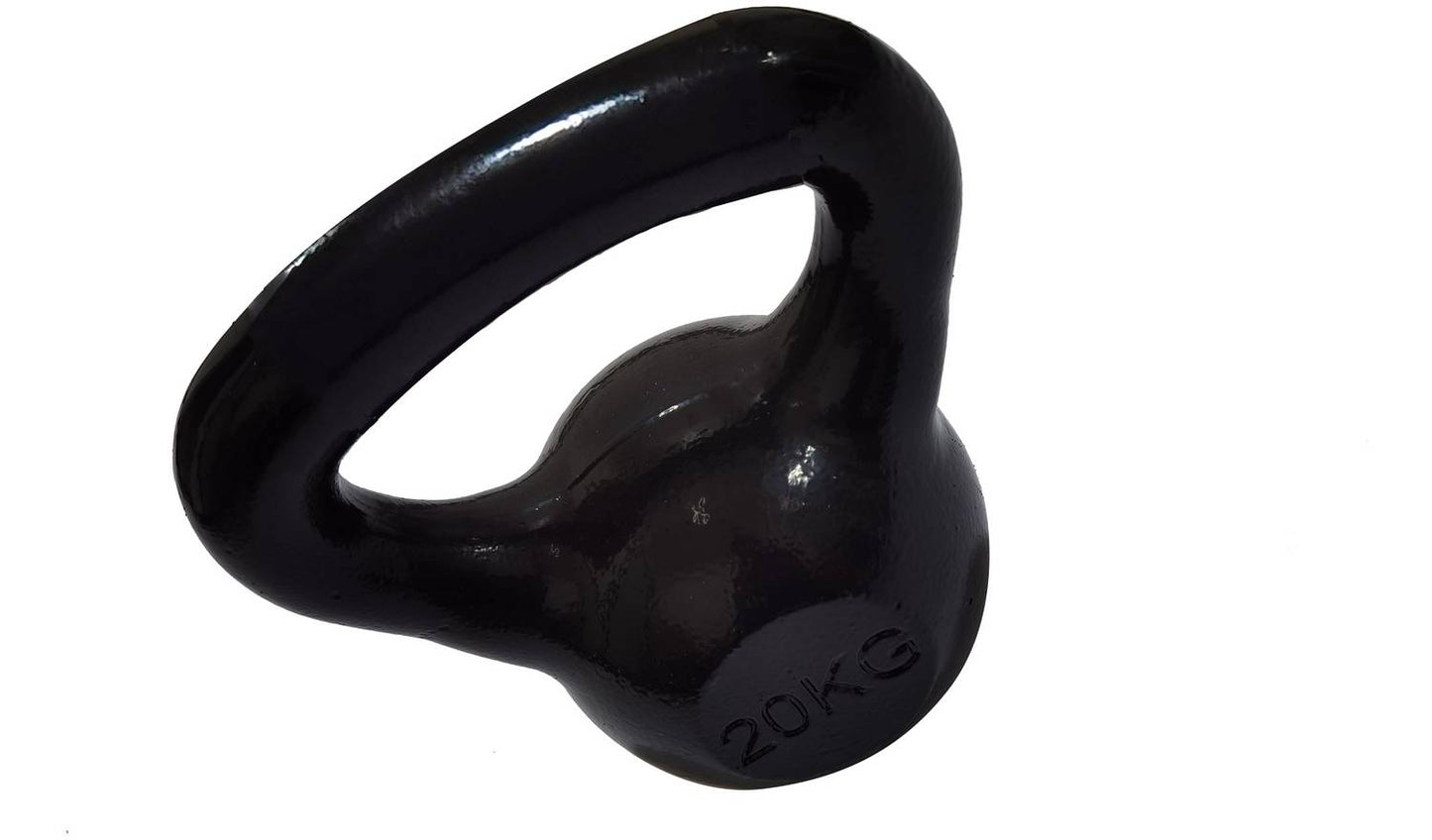 Pro Fitness Cast Iron 20kg Kettlebell - Black
